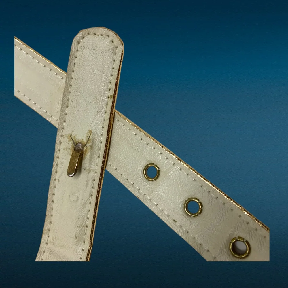 Vintage 1980's Bambi Sz 26 Metallic Gold Skinny Disco Belt New Wave Punk Retro